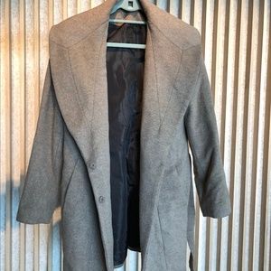 Calvin Klein brown belted cocoon peacoat
